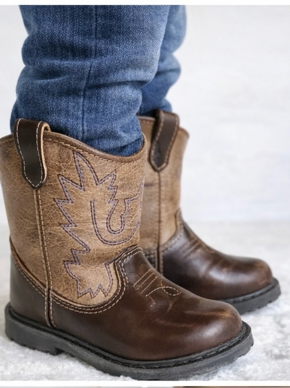 Brown Kids Western Cowboy Boots